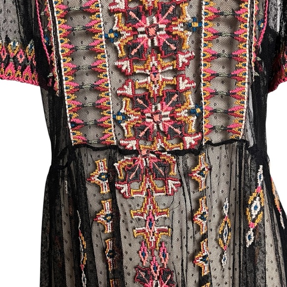 Sundance Dreamy Destinations Black Swiss Dot Embroidered Maxi Boho Dress — XL - Picture 6 of 14